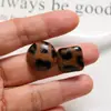 Redondo Estampado de Leopardo Vintage Imitación de Cuero Cuadrado Botón Tela Bolso Hebilla Pendientes DIY Accesorios para Pendientes Ropa y Sombreros Accesorios de Ropa
