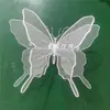 Luz Luminosa Exterior Forma de Mariposa Hueca Luz Decorativa Escultura Forma de Mariposa Hierro Forjado Acero Inoxidable Luz para Paisajismo de Jardín No