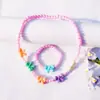 Collar de Flores de Cuentas Acrílicas Nuevo Coreano para Niños Pulsera de Cuentas de Colores Set de Collares Regalo 1-24