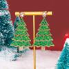 Venta Caliente de Amazon Nuevos Pendientes de Estrella de Árbol de Navidad de Colores Pendientes Femeninos de Personalidad con Sentido del Diseño Exagerado