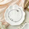 Pulsera de Trébol de Cuatro Hojas de la Suerte con Circonita en Stock Acero de Titanio No se Desvanece Exquisito Accesorio de Nicho para Mujer Pulsera