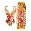 Traje de Baño Conservador Conjunto Europeo y Americano 2025 Cubre Vientre Delgado Vacaciones Playa Aguas Termales Bikini Conjunto Retro Francés