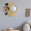 Colgante de pared de hierro estilo europeo para pasillo, pasillo, tocador, espejo decorativo para lavabo de baño