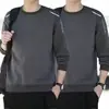 Envío RápidoCamiseta de Manga Larga con Cuello Redondo, Holgada y Gruesa, para Otoño e Invierno, Tallas Grandes
