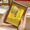 Marco de Fotos Bendición del Palacio Dorado Celestial de Riqueza Instantánea Adorno para Sala de Estar, Lingote Pequeño de Fortuna Fluyente Cuenco del Tesoro, Regalo de Año Nuevo