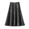 Falda Larga de Lana Mezclada de Nuevo Estilo Otoño e Invierno para Mujer, Falda Larga de Línea A Adelgazante de Cintura Alta, Engrosada
