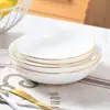 Bol de Cerámica de Lujo Ligero para Verduras del Hogar Jingdezhen Phnom Penh Hueso de China Bol Ligero Bol para Verduras al Vapor de Hotel Bol para Sopa Profunda