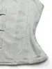 Chaleco Retro con Cuello Alto y Hombreras Chaqueta Bolero para Mujer con Botones Diagonales y Mangas Cortas de Gorra Chaleco Corto de Punto Adelgazante Ajustado al Cuerpo