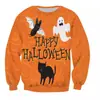 Suéter Divertido de Halloween con Elementos de Dibujos Animados para Hombres y Mujeres Transfronterizo, Suéter Festivo, Tops con Estampado 3D de Terror para Niños