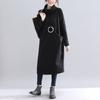 Foto Real 6568 # 2026 Inverno Novo Tamanho Plus Feminino Gola Alta Irregular Versátil Estilo Coreano Moletom Vestido de Lã