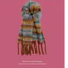 Cachecol de Luxo para Mulheres no Inverno, Xale Longo com Estampa Xadrez Retro em Imitação de Caxemira para Mulheres, Cachecol Espessado Estilo Coreano para Estudantes para Manter o Aquecimento