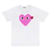 Bestseller transfronterizo: Nueva camiseta de pareja estilo japonés con estampado de corazón de Comme des Garcons, unisex de manga corta con estampado CDG de Play Bao Ling