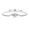Tiktok Venta Caliente Pulsera de Piedras Preciosas Coloridas Corte Milenio Rosa Incrustada con Diamantes de Alto Carbono Súper Brillantes Transfronteriza Europea y Americana Tiktok Dropshipping