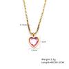 Collar Europeo y Americano I Esmalte Epoxi Cadena Clavícula Números Romanos Colgante Corazón Dorado Circonita Collar Acero de Titanio para Mujeres
