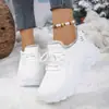 Comercio Exterior Venta Caliente Zapatos Casuales de Terciopelo Grueso para Mujer Suela Gruesa Aumentadores de Altura Peludos Zapatos de Papá Protección contra el Frío Invernal Zapatos de Algodón Fábrica