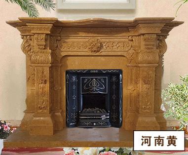 河南黄雕花大壁炉
