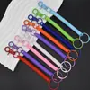 Clampe Colorido para Assar Clampe Anel de Clampe Corda de Mola Corda Elástica Retrátil Porta Cartão de Certificado Chaveiro Lanyard de Mola de Plástico