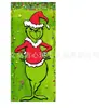 Venta Caliente Transfronteriza Verde Navideño Grinch Divertido Cortina de Puerta Tela de Fondo Decoración de Fiesta Festiva Arreglo para Sesión de Fotos Fuente