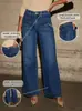 Bolsillo frontal en forma de escudo de alta elasticidad transfronterizo, pantalón casual de pierna recta