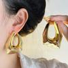 Pendientes irregulares de aguja de plata con baño de oro real, pendientes de atmósfera exagerada de Europa y Estados Unidos, pendientes de temperamento de estilo frío nicho, venta al por mayor
