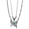Collar de Mariposa de Doble Capa para Mujer, Mismo Estilo que en Xiaohongshu, Estilo Ins de Lujo Ligero de Nicho, Estilo Punk Cool de Gama Alta para Chicas a la Moda