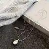 Colar com Pingente Minimalista de Gota d'Água para Mulheres, Corrente Versátil Simples da Moda para Outono e Inverno, Corrente Longa Casual para Suéter