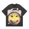 Hermosa Moda Hell Star Ins Mismo Estilo Vintage Estampado Top para Hombre y Mujer Casual a la Moda Algodón Puro Lavable Camiseta de Manga Corta