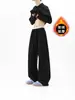 Calça Scimitar High Street Americana Masculina Outono Tendência Marca Patchwork Wide-Leg Esportiva Calça de Moletom Retro Versátil Reta Casual