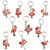 Chaveiro Novo Flamingo Transfronteiriço Pingente Borracha Macia PVC Pingente de Chave Acessórios para Chaveiro de Bolsa