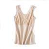 Chaleco Cálido Elástico de Seda Engrosada Cepillada Moldeador Corporal Invierno Camisa Base de Encaje Seda de Morera Ajustado al Cuerpo Mujer Otoño e Invierno