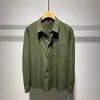 Camisa retro de otoño para hombre estilo Hong Kong con textura y cuello, casual y versátil, adecuada para usar sola, chaqueta camisa de manga larga