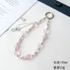 Cadena de Teléfono de Cristal Rosa para Mujer de Moda, Cordón para Teléfono con Borla, Llavero, Colgante para Bolso, Anti-Pérdida, Hecho a Mano