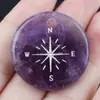 Piedra de Ágata de Cristal Natural Colgante Estrella Radiante de Brújula de 30 mm Collar de Amuleto de la Suerte DIY Colgante de Joyería Vintage Regalo