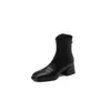 Nuevas botas de cuero para mujer de otoño e invierno, cremallera trasera, botas de jinete, botines, tacón medio grueso, zapatos de mujer 33-43, zapatos de talla grande, botas de comercio exterior