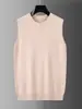 Nuevo Chaleco Suéter Sin Mangas para Hombre Otoño/Invierno 2026, Tejido de Cuello Redondo, Estilo Coreano, Chaleco Suéter para Hombre