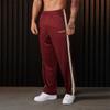 Comercio exterior transfronterizo para pantalones rectos casuales de punto de cincha blanco y negro para hombre, pantalones deportivos de fitness bordados a rayas