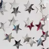 Decoração de Fundo para Festa Dançante Transfronteiriça da Amazon, Guirlanda de Cordão Costurado com Estrela de Cinco Pontas Preta e Dourada, Decoração Festiva a Laser