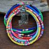 Europa e Estados Unidos pulseira de tornozeleira de cerâmica macia colorida mix and match amizade DIY Boêmia usando pulseira de tornozeleira