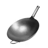 Wok de Hierro Hecho a Mano para Restaurantes, Olla Redonda para Cocinar de Uso Comercial, Wok Tradicional para Estufa de Gas, Wok Especial del Chef para Hoteles y Vendedores Ambulantes