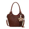 Bolso de Cubo Tejido Nuevo Urbano Simple Retro Casual Bolso de Mano Bolso de Hombro Temperamento Viaje Bolso Cruzado Mujer Mayoreo