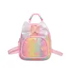 Mochila Pequena de Menina Borboleta com Glitter Arco-Íris Bolsa de Mão Fofa com Contas Mochila para Crianças Pequenas Bolsa de Viagem Infantil Princesa