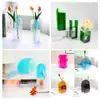 Florero de Acrílico Transparente de Gama Alta Adorno de Decoración de Escritorio Arreglo Floral para Sala de Estar Flores Cultivadas en Agua Florero Transparente de Colores