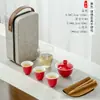 Porcelana de Jade de Sebo Set de Té Portátil Set de Té Kung Fu Taza de Té de Viaje Una Tetera Tres Tazas Regalo para Empresa al Aire Libre Hacer logo