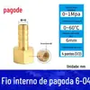 Conector Pagoda de Cobre Puro Mangueira Pcf Tubo de Combustível Gás Natural Rosca Interna e Externa Porta de Conversão PC Acessórios Multifuncionais