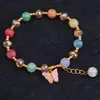 Nova pulseira de borboleta de cristal simples moda cor pequena fresca para mão feminina barraca venderá ao vivo lote de presente