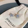 Brincos de Tarraxa Estrela Azul para Mulheres Agulha de Prata Pura Brincos de Cristal 2026 Novo Estilo Quente Acessórios de Brinco de Temperamento Único de Nicho de Alto Padrão