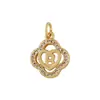 Distrito Lu Europeo y Americano Transfronterizo Retro Circonita Hexágono 26 Letras Inglesas Colgante Luz Lujo Versátil Accesorios de Collar