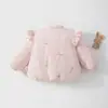 Chamarra de algodón acolchada para bebé, top acolchado grueso, abrigo cálido para niñas, 120g, abrigo de otoño/invierno para bebés y niños pequeños para niñas