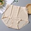 Ropa interior fina y transpirable de talla grande para mujer, cintura alta, parte inferior de seda morera, cómoda, que contrae el vientre, levanta la cadera, bragas de color sólido de talla grande