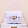 Bolsa Transversal Nova Jelly Cor Doce Ombro Transversal Mini Corrente Chave Pérola Portátil Bolsa Jelly
